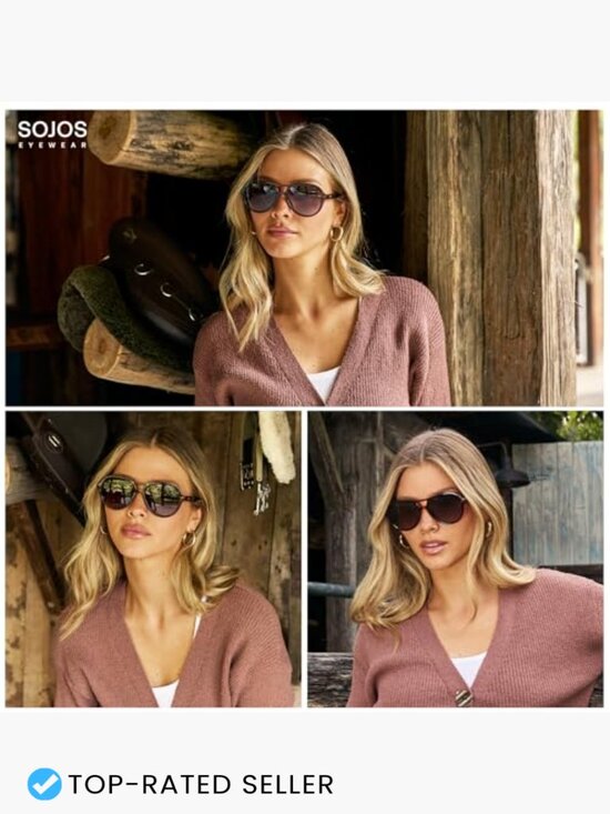 Retro Aviator Polarized Sunglasses Vintage 70s Style UV Protection Classic main image 5